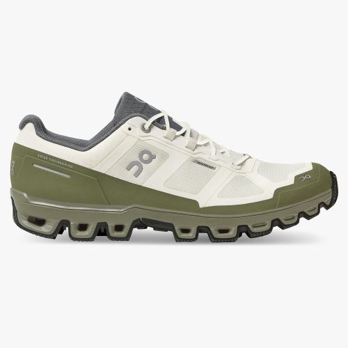 Scarpe Trail Running ON Cloudventure Waterproof Uomo Bianche/Verde Oliva IT 30706